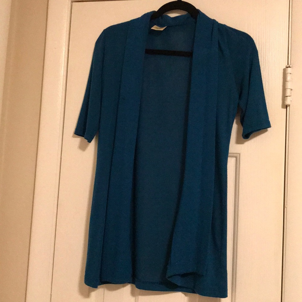 Blue half sleeve cardigan